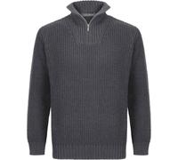 IrelandsEye Reefer Ribbed Zip Neck Sweater Men graphite - Größe S