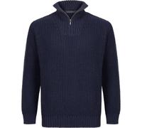 IrelandsEye Reefer Ribbed Zip Neck Sweater Men navy - Größe M