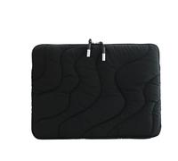 IRGVJIFR Laptoptasche Niedliche Schutzhülle for Pad-Computer, for bis zu 15 Zoll große, süße Laptop-Hülle, gesteppte, weiche Puffer-Tasche(Wave Black)