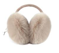 IRGVJIFR Ohrenwärmer Ear Muffs Solid Color Winter Caps Fuzzy Warm Earmuffs for Women Plush Covers(Khaki)