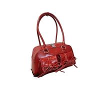 IRGVJIFR Unterarmtasche Damen Umhängetaschen for Damen, reine Farbe, große Kapazität, Pendler-Unterarmtasche, Luxus-Handtasche(Dark Red)
