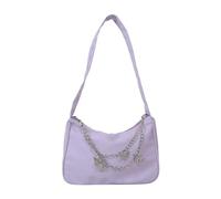 IRGVJIFR Unterarmtasche Damen Unterarmtaschen mit Karomuster und Kettenriemen Reißverschluss, lässige Mini-Handtaschen, Umhängetasche, Damen-Umhängetasche, Tragetasche Für Reisen(Lavender)