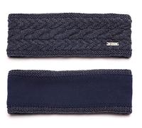 irisaa Damen Stirnband Winter, made in EU, warmes gestricktes Haarband Mädchen Ohrwärmer mit Zopfmuster, gefüttertes Kopfband mit Fleece Innenfutter, stirnband farbe:Navy