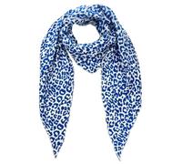 irisaa Schal Damen Leopard, weiche Deckenschal mit Leo Muster, dreieckstuch Halstuch mit 100% Cotton, Made in Italy, Schal Farben 2020:Jeans Blau