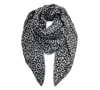 irisaa Schal Damen Leopard, weiche Deckenschal mit Leo Muster, dreieckstuch Halstuch mit 100% Cotton, Made in Italy, Schal Farben 2020:Grau