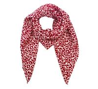 irisaa Schal Damen Leopard, weiche Deckenschal mit Leo Muster, dreieckstuch Halstuch mit 100% Cotton, Made in Italy, Schal Farben 2020:Rot
