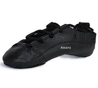 Irish Dancing Pumps, Echtlederschuhe, gelbes Futter, Schwarz - Schwarz - Größe: 38/38.5 EU