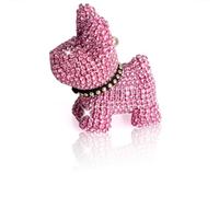 IRIVER BLANK Niedliche Strass-Schlüsselanhänger für Damen und Mädchen - funkelnder und glänzender Kristall-Schlüsselanhänger für Handtaschen, Autoschlüssel, Münzgeldbörse, Rucksack, Hund-rosa