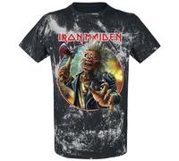 Iron Maiden Axe Eddie Blacksplattered T-Shirt schwarz grau in L