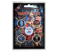 Iron Maiden badge pack Albums band logo Book of Souls offiziell 5 x Pin Button