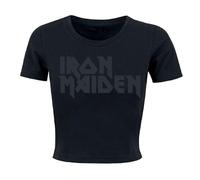 Iron Maiden Black On Black Logo Frauen T-Shirt schwarz S 95% Baumwolle, 5% Elasthan Band-Merch, Bands
