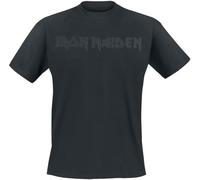 Iron Maiden Black On Black Logo T-Shirt schwarz in 3XL