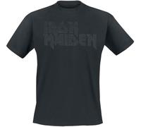 Iron Maiden Black On Black Logo Stacked Männer T-Shirt schwarz