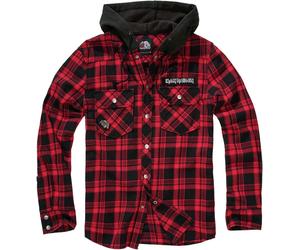 Iron Maiden Check Shirt Hooded Eddie Langarmhemd schwarz dunkelrot in M