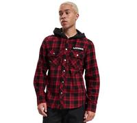 Brandit Hemd Maiden Check Hooded EDDI – kariert, Dunkelrot/Schwarz – XXL