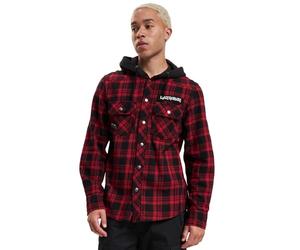 Iron Maiden Check Shirt Hooded Eddie Männer Langarmhemd schwarz/dunkelrot