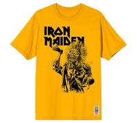 Iron Maiden Unisex T-shirt: Est. 1975 Eddie Axe Graphic (yellow) (x-large) XL