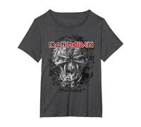 Iron Maiden Final Frontier Eddie Vintage T-Shirt, Damen Große Größen, Anthrazit Meliert, 6X