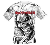 Iron Maiden Killers Allover Männer T-Shirt weiß L 100% Baumwolle Band-Merch, Bands