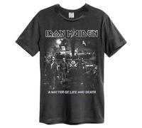 IRON MAIDEN - LIFE OR DEATH AMPLIFIED VINTAGE CHARCOAL SMALL T-SHIRT