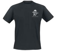 Iron Maiden Piece Of Mind Line Drawing Pocket Print T-Shirt schwarz in L