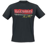 Iron Maiden POM Red Strip Logo Tracklist T-Shirt schwarz in 3XL