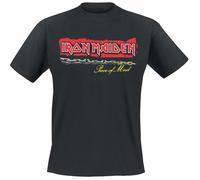 Iron Maiden POM Red Strip Logo Tracklist T-Shirt schwarz in XXL