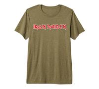 Iron Maiden Red Logo On Green Premium T-Shirt