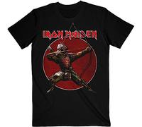 Iron Maiden Rockoff Trade T T-Shirt Senjutsu Eddie Archer, Rot, Kreis, neues offizielles Lizenzprodukt für Herren, Schwarz, L