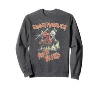 Iron Maiden Run to The Hills Sweatshirt, Unisex für Erwachsene, Anthrazit Meliert, XXL