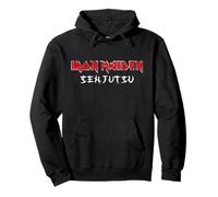 Iron Maiden Senjutsu Logo Eddie Square Distress Front Back Pullover Hoodie