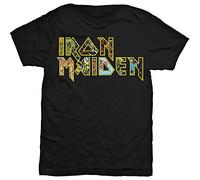 Iron Maiden T-Shirt Eddie-Logo Unisex Schwarz Größe L