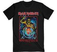 Iron Maiden T-Shirt World Piece Tour 1983 Band-Logo offiziell Herren Schwarz XL