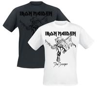 Iron Maiden Trooper - Doppelpack T-Shirt schwarz weiß in S