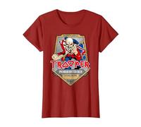 Iron Maiden Trooper Label Colors T-Shirt, Damen, Cranberry, XXL