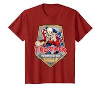 Iron Maiden Trooper Label Colors T-Shirt, Kinder, Cranberry, 128