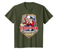 Iron Maiden Trooper Label Colors T-Shirt, Kinder, Olivgrün, 152