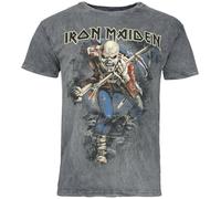 Iron Maiden Trooper Männer T-Shirt grau 100% Baumwolle Band-Merch, Bands