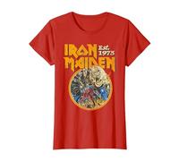 Iron Maiden Vintage Beast Circle Red T-Shirt, Damen, Rot, XS