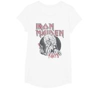Iron Maiden Vintage Beast Circle White T-Shirt, Mädchen, Weiß, L