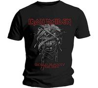 Iron Maiden Herren-T-Shirt World Slavery 1984 Tour Offizielles Merchandise Schwarz