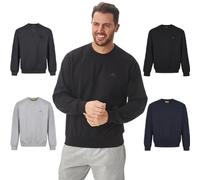 Iron Mountain Herren Sweatshirt Fleece - Pullover Baumwollmix Rundhals Langarm, Workwear Sweatshirt Leicht Warm für Freizeit Arbeit Alltag Winter (Schwarz, XXL)