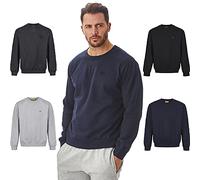 Iron Mountain Herren Sweatshirt Fleece - Pullover Baumwollmix Rundhals Langarm, Workwear Sweatshirt Leicht Warm für Freizeit Arbeit Alltag Winter (Marine, XL)