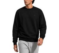 Iron Mountain Herren Sweatshirt Fleece - Pullover Baumwollmix Rundhals Langarm, Workwear Sweatshirt Leicht Warm für Freizeit Arbeit Alltag Winter (Schwarz, 3XL)