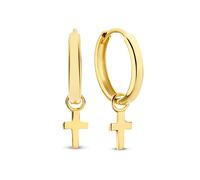 Isabel Bernard Ohrringe - Monceau Solange 14 karat hoop earrings with cross - Gr. unisize - in Gold - für Damen
