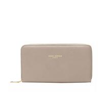Isabel Bernard Portemonnaie - Honoré Léa Taupe Calfskin Leather Zipper Wallet - Gr. unisize - in Beige - für Damen