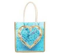 ISAKEN 5D Diamant Malerei Handtasche DIY Diamond Painting Umweltfreundliche Tasche Faltbare Einkaufstasche Home Organizer Geschenk Kunst Handwerk für Reisen Picknick Shopping