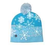 ISAKEN Weihnachtsmütze mit LED Licht, Damen Herren Strickmütze Weihnachten Mütze Nikolausmütze Kinder Warme Beanie Hat Winterwärmer Santa Mütze für Weihnachten Partys, Feiertage und Neujahrsgeschenk