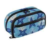 ISAOA Coral Reef Seestern Unterwasser-Federmäppchen mit 3 Fächern, ästhetisches Schreibwaren-Stift-Tasche, Sekundarschule, Zubehör für Teenager, Mädchen, Jungen, Erwachsene
