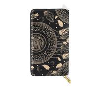 ISAOA Dark Dream Catcher Boho Tribal Geldbörse, Multifunktions-Handtasche, Reißverschluss, Clutch, großes Fassungsvermögen, Kartenhalter, 19 cm, #01, Einheitsgröße, modisch